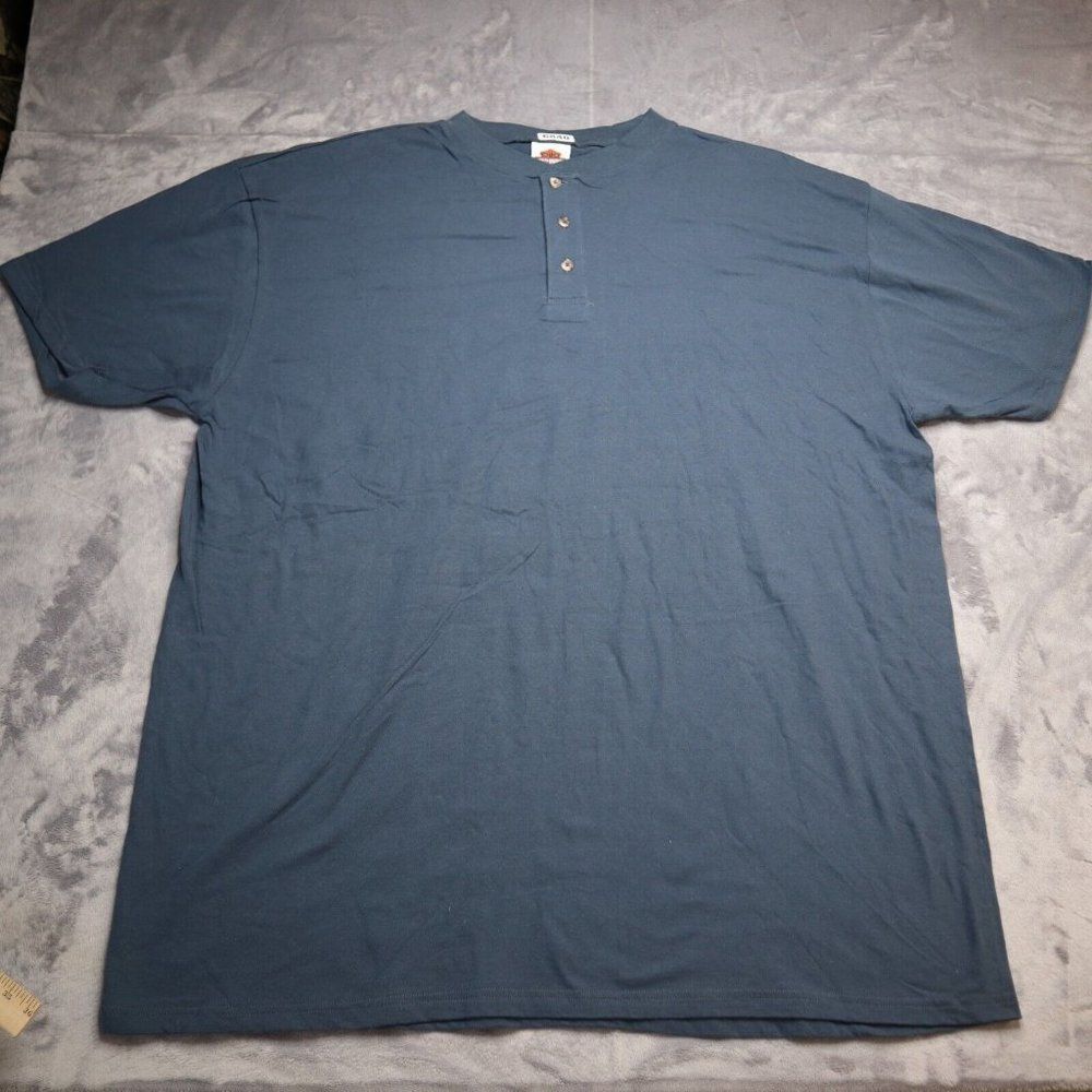 Harley Davidson Motorcycles Henley TShirt Adult 3X Blue Lightweight Casual Mens